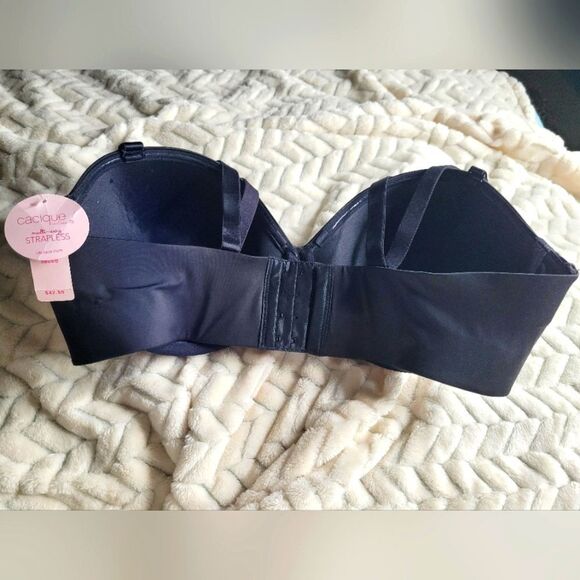 Cacique Intimates Multiway Strapless Bra, sz 38DDD, black. NWT - Picture 2 of 3